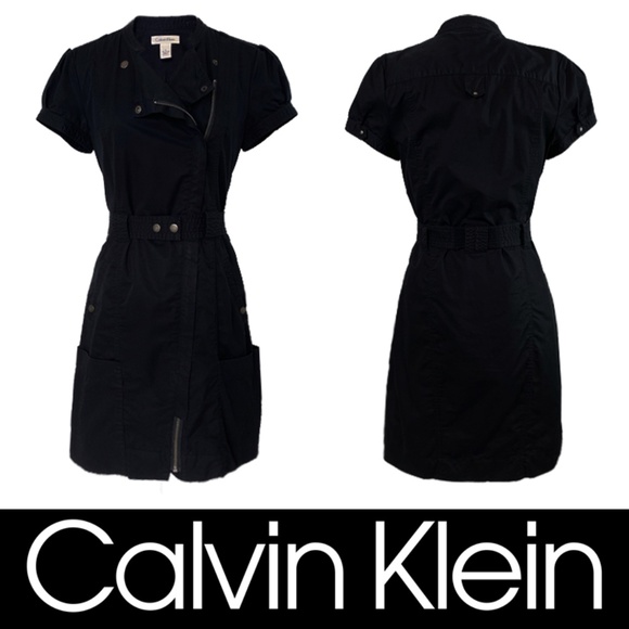 Calvin Klein Dresses & Skirts - Calvin Klein Moto Zip Belted Utility Shirt Dress